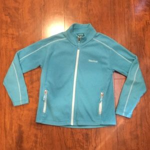 Marmot- Blue Girls Zip up Fleece. Size L